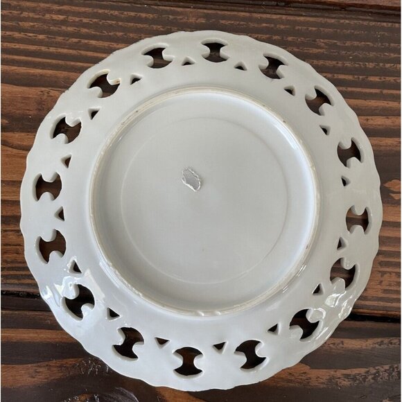 Vintage Reticulated Hand Painted Fruit Plate, 6” - Picture 6 of 9